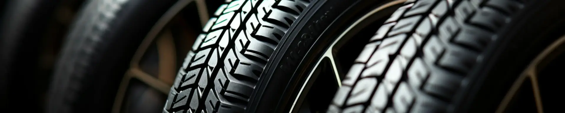 Index für die Geschwindigkeit der Autoreifen richtig auswählen  Eine Vielzahl von Reifen im Reifenlager zeigen seitlich den Geschwindigkeitsindex.